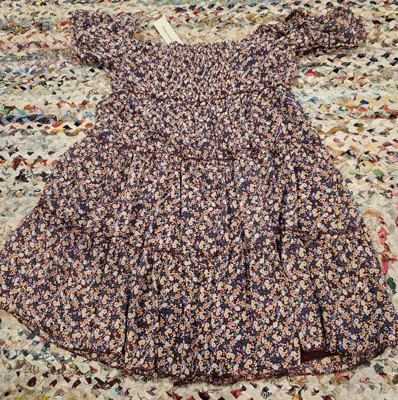 TRIXXI Francesca's Ruffled Purple Flower Pattern Smocked Sundress - Picture 2 of 4